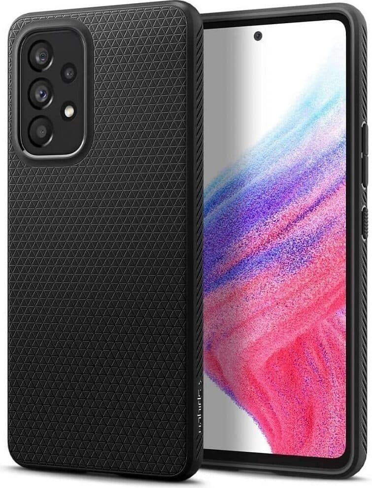 Силиконов (TPU) калъф с висока степен на защита за Samsung Galaxy A53 5G (черен-мат) - Spigen Liquid Air Case