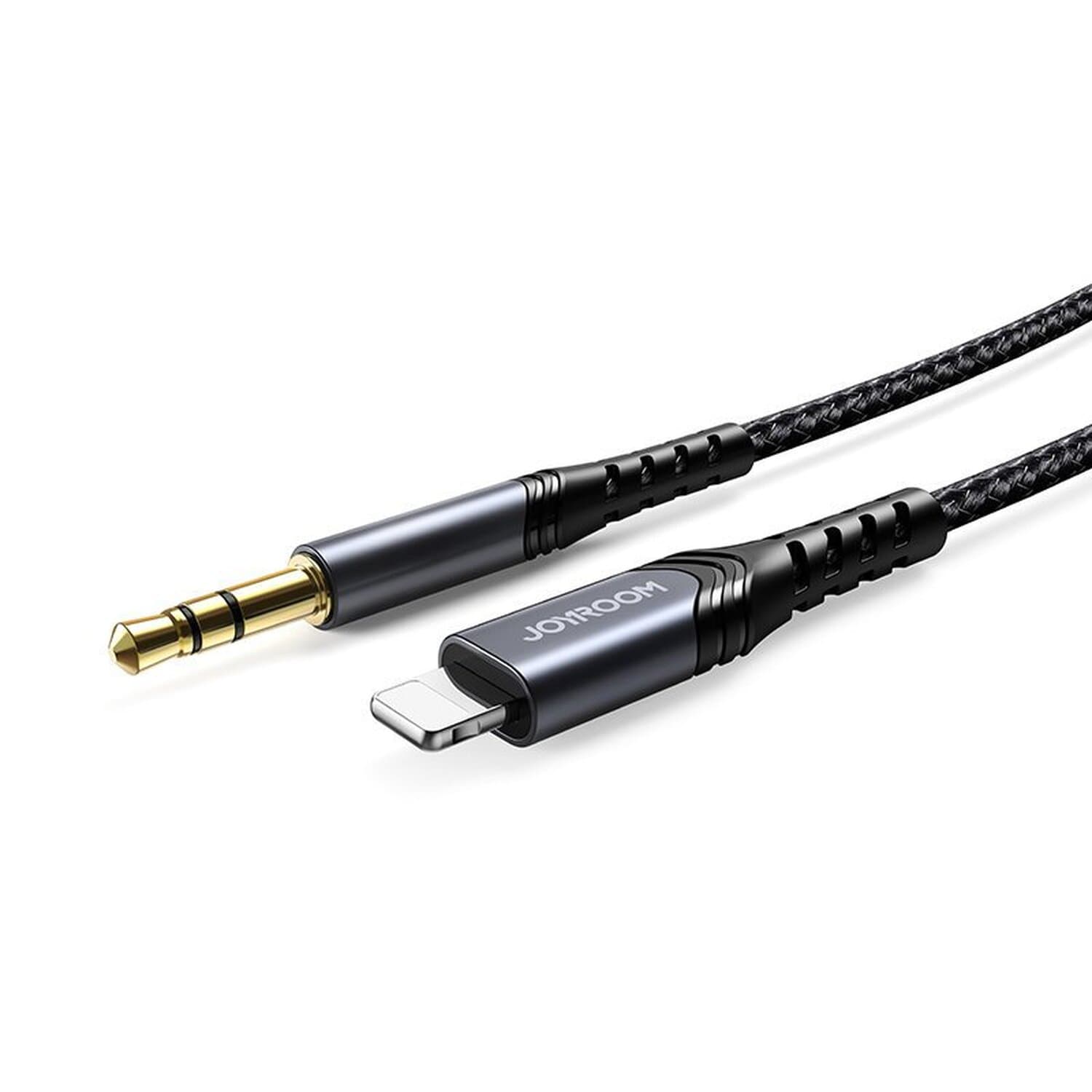 Качествен аудио кабел от Lightning към 3.5 мм. аудио жак (200см) - Joyroom Audio Cable With Lightning Connector (черен)
