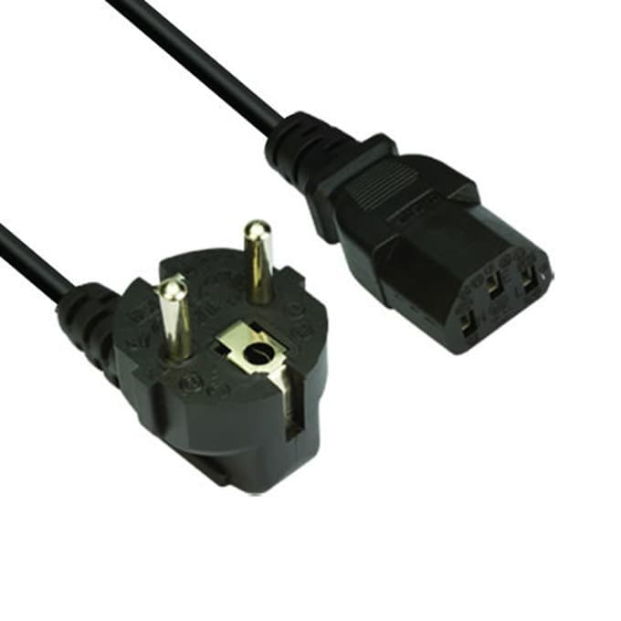 Захранващ кабел VCom CE021, от Shuko 220V(м) към IEC320 C13(ж), 1.8m, черен