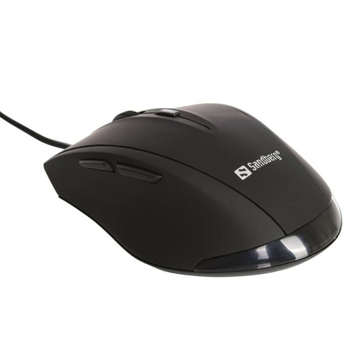Мишка Sandberg SNB-630-06, (1600dpi), USB, черна, 5 бутона
