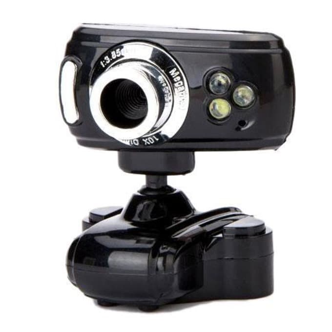 Уеб камера WEBCAM 3 LED 033, микрофон, (640x480/30 Fps), USB, черна