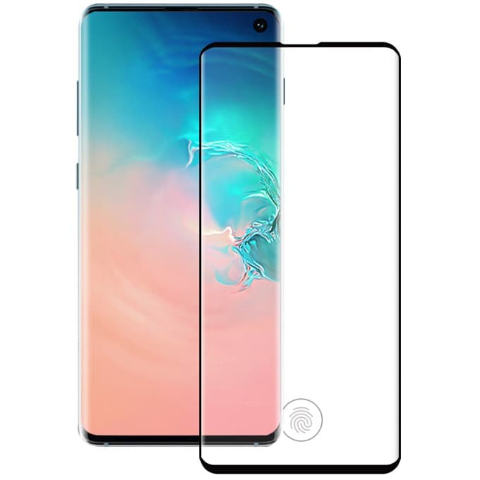 Протектор от закалено стъкло /Tempered Glass/, за Samsung Galaxy S10, 6D, черна рамка