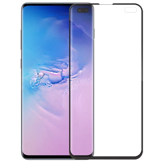 Протектор от закалено стъкло /Tempered Glass/, за Samsung Galaxy S10 Plus, 5D, черна рамка