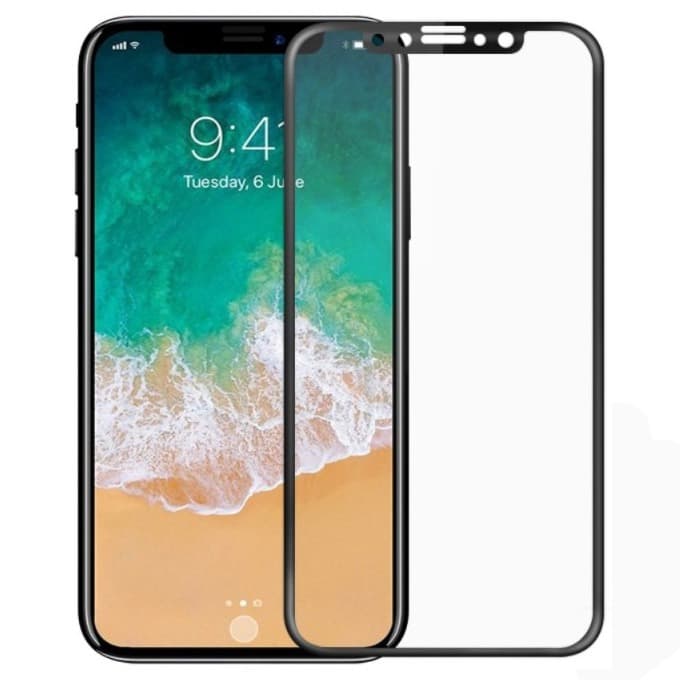 Защитно фолио за Apple iPhone X/XS black, 5D, черна рамка