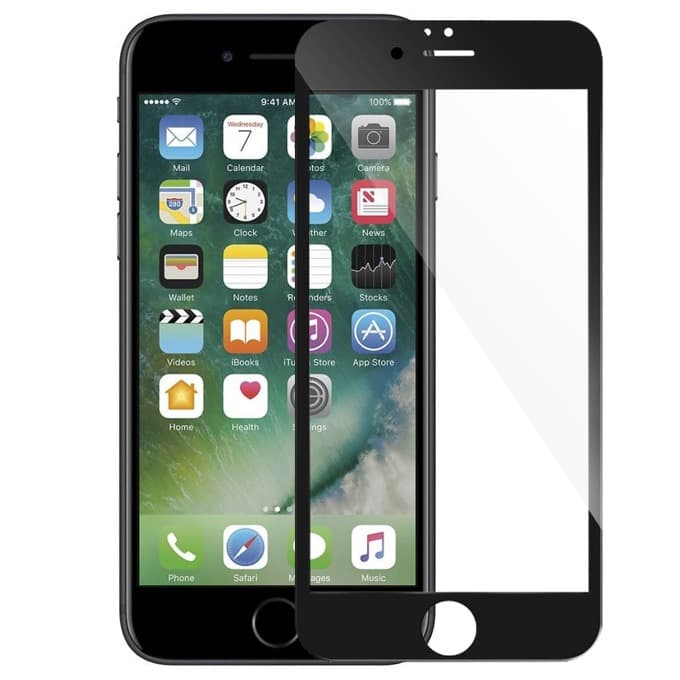 Защитно фолио за Apple iPhone 7 plus, 5D, черна рамка