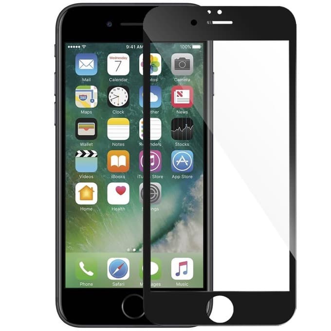 Защитно фолио за Apple iPhone 6, 5D, черна рамка