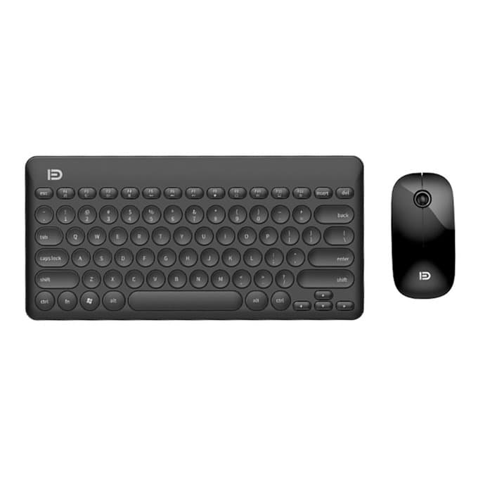 Комплект клавиатура и мишка Fude IK6620, безжични, оптична (1500dpi), USB, черни