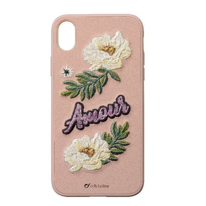 Калъф за iPhone XR, гумен, Cellularline Patch, розов