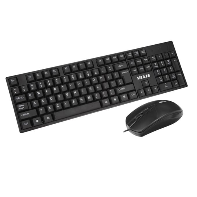 Комплект клавиатура и мишка Mixie X70, оптична(1000dpi), USB, черни