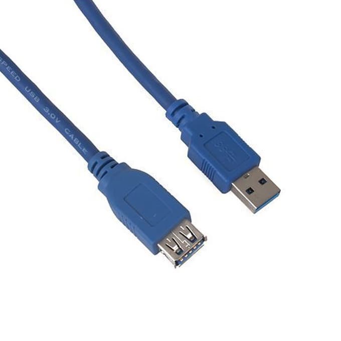Кабел VCom CU302, от USB-A (м) към USB-A (ж), 1.5m, син