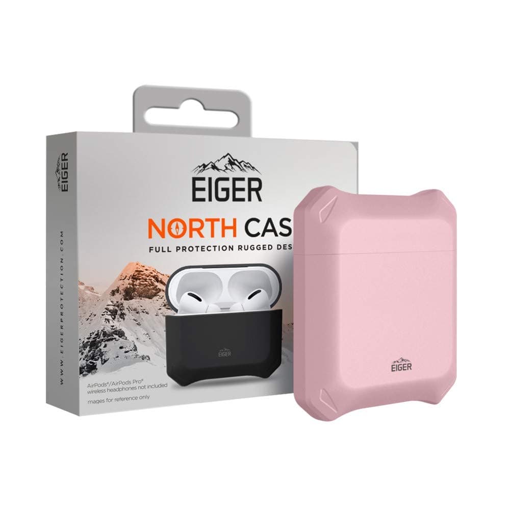 Защитен калъф Eiger North за Apple Airpods / Apple Airpods 2, удароустойчив, розов