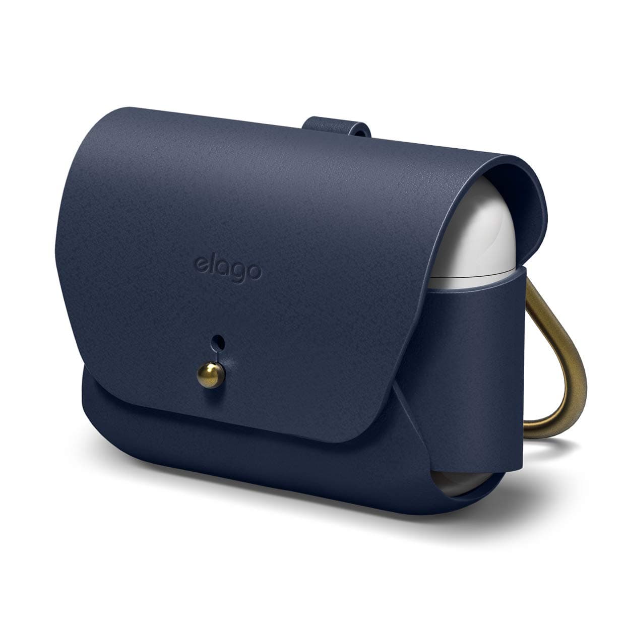 Защитен калъф Elago Leather Case за Apple Airpods Pro, естествена кожа, тъмносин
