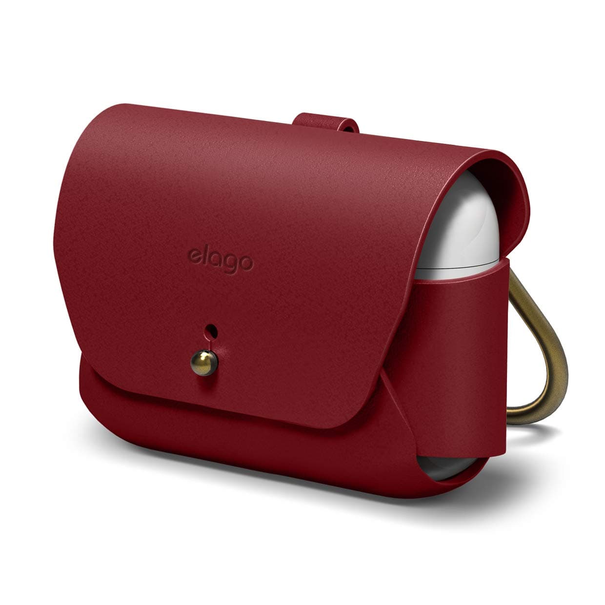 Защитен калъф Elago Leather Case за Apple Airpods Pro, естествена кожа, червен