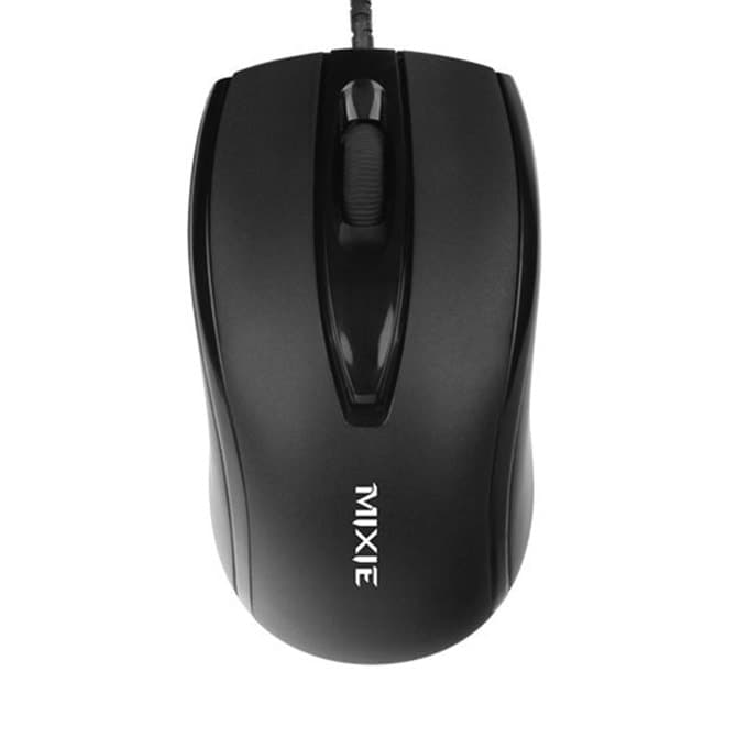 Мишка Mixie M01, оптична (1000 dpi), USB, черна, 3 бутона