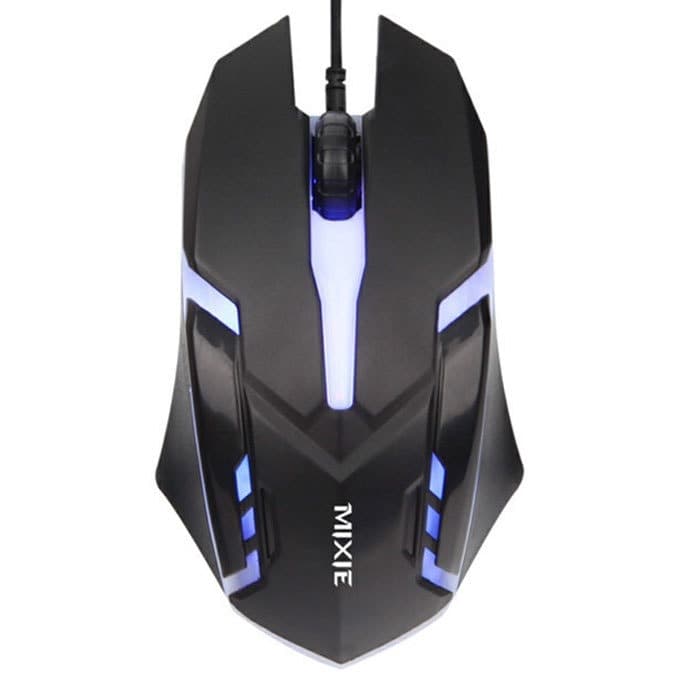 Мишка Mixie X3, оптична (1000 dpi), USB, черна, гейминг, 3 бутона, LED подсветка