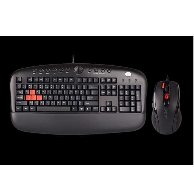 Комплект клавиатура и мишка A4Tech KX-2810BK, оптична (2000 dpi), макро бутони, USB, PS2