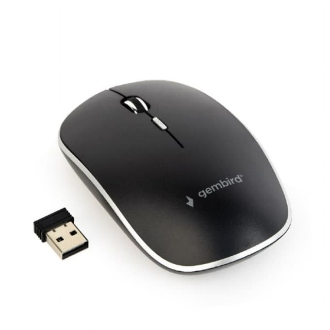 Мишка Gembird MUSW-4B-01, оптична, 800, 1200, 1600 DPI, безжична, USB, черен