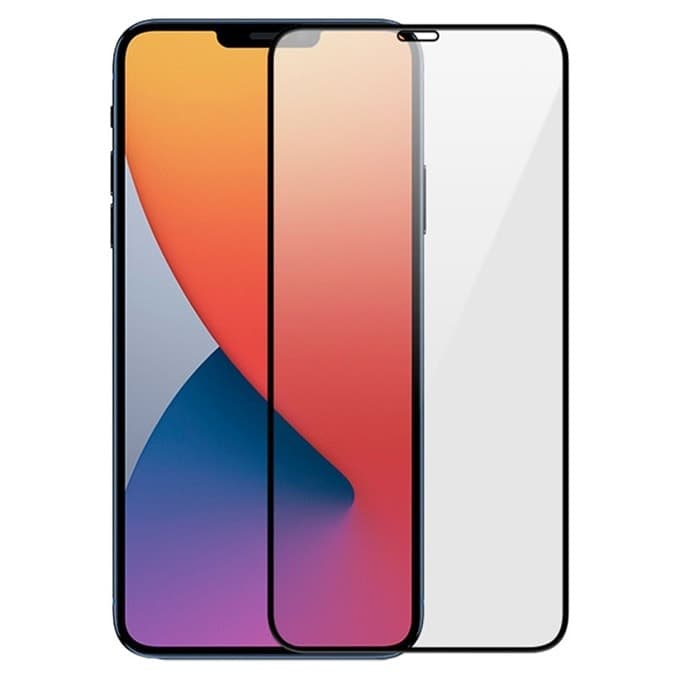 Протектор от закалено стъкло за iPhone 12 Pro, черен