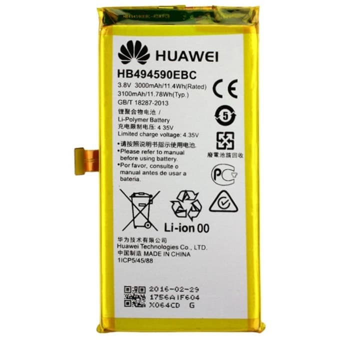 Батерия (оригинална) Huawei HB494590EBC за Huawei Honor 7, 3000mAh/3.8V