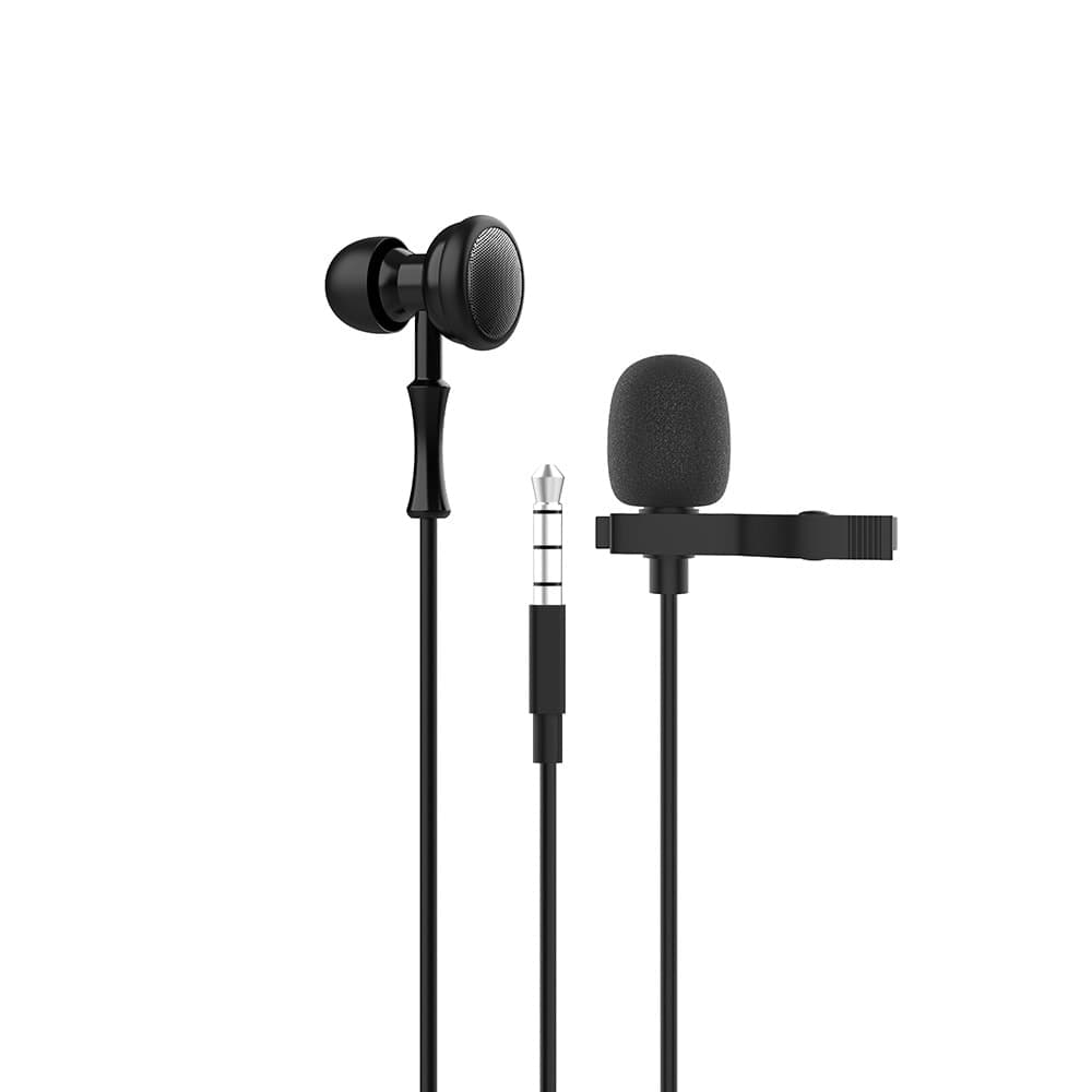 Слушалка Yookie YK1190, микрофон (тип брошка), черен