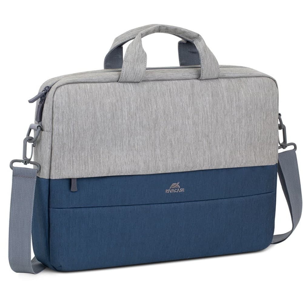 Чанта за лаптоп Rivacase 7532 Grey Dark Blue, до 15.6" (39.60cm), полиестер, водоотблъскваща материя, сива