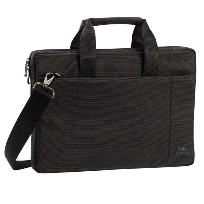 Чанта за лаптоп Rivacase 8221 BL, до 13.3" (33.78cm), подплатени дръжки и една подвижна регулируема презрамка, черна