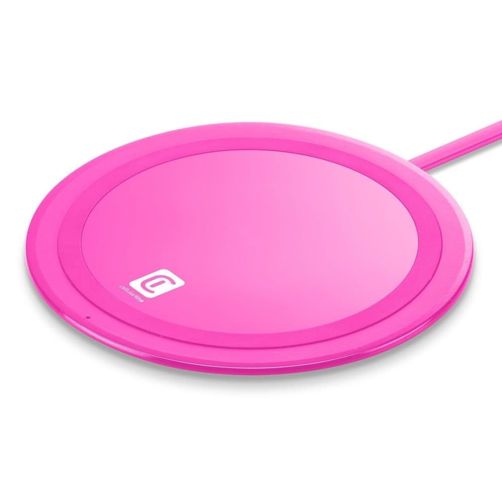 Безжично зарядно Cellularline Neon, от USB A(м) към безжично зареждане, 10W, розово