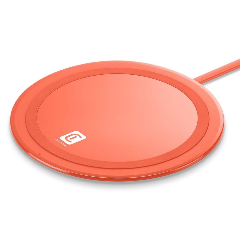 Безжично зарядно Cellularline Neon, от USB A(м) към безжично зареждане, 10W, оранжево