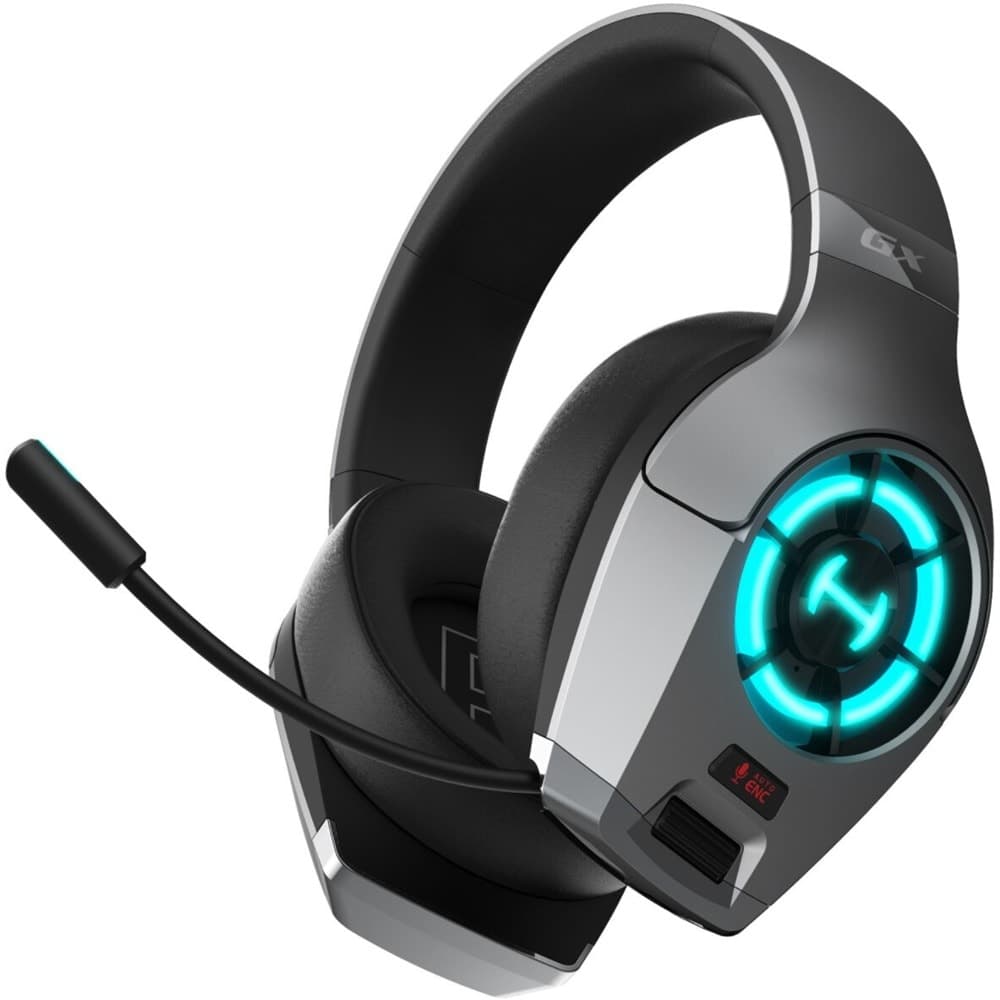 Слушалки Edifier Gx, микрофон, гейминг, RGB подсветка, AUX, USB-C, 50mm говорители, сиви