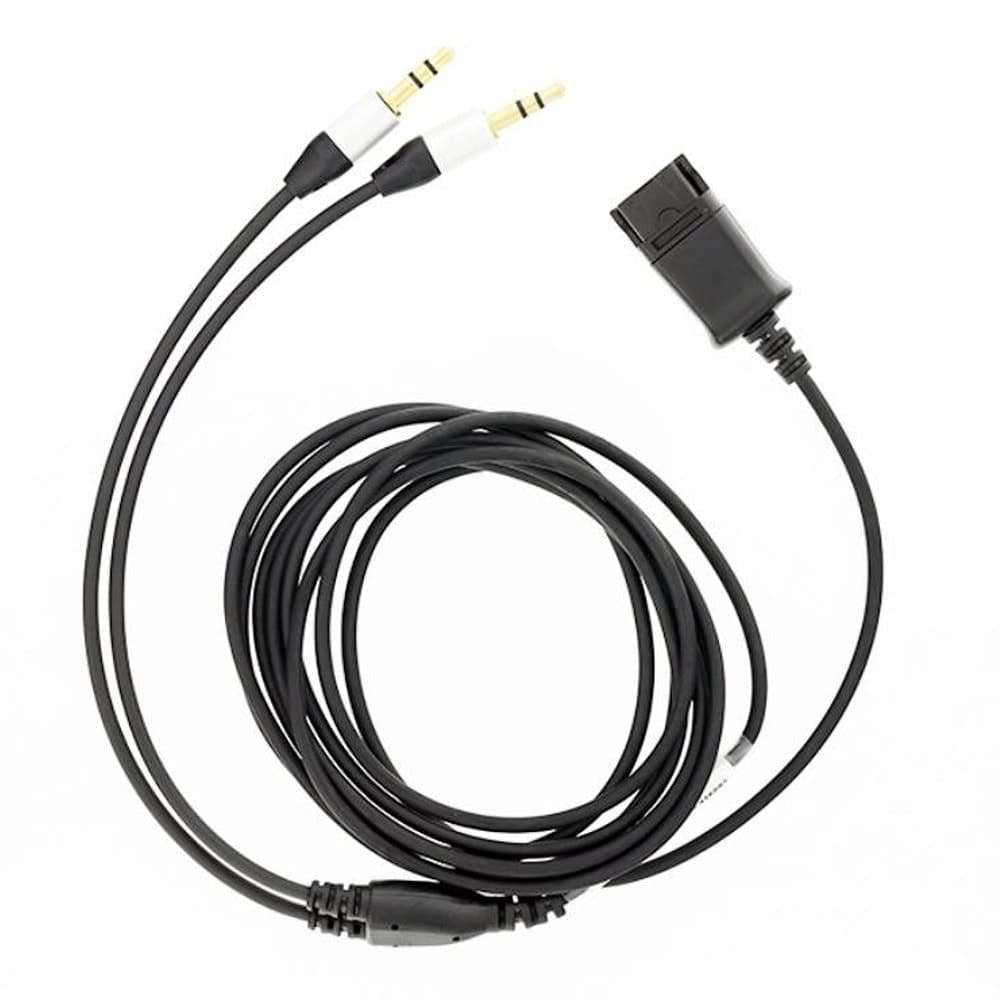 Кабел Tellur TLL416003, от QD към 2x 3.5mm жак(м), 2.2m, черен