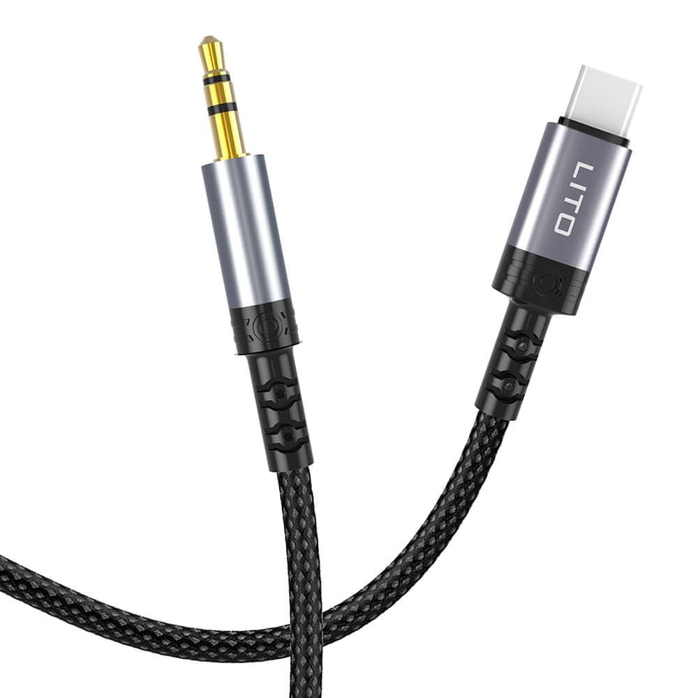 Lito USB-C to 3.5 mm Audio Cable LA01 - USB-C към 3.5 мм аудио кабел (100 см) (черен)