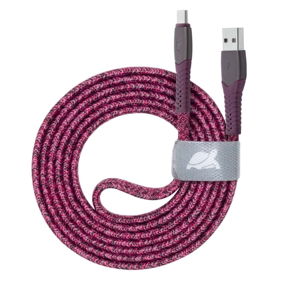 Кабел Rivacase PS6102RD12, от USB A(м) към USB C(м), 1.2m, червен