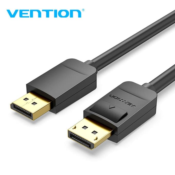 Кабел Vention HACBI, от DisplayPort(м) към DisplayPort(м), 3м, черен, 4K 2160p@60FPS, позлатени конектори