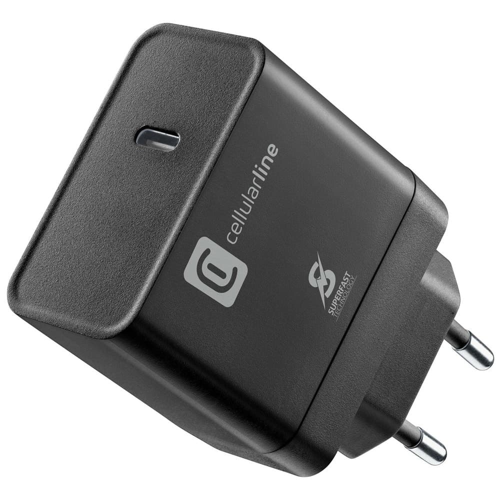Зарядно устройство Cellularline USB-C Charger 9260, от контакт към 1x USB C(ж), 45W, 5A, черно