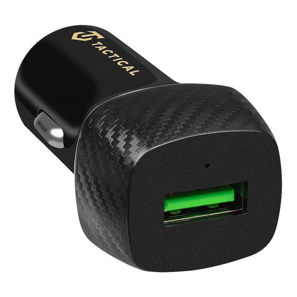 Зарядно за кола с USB-A изход и технология за бързо зареждане за мобилни устройства - Tactical Field Plug 18W Single USB-A Car Charger (черен)