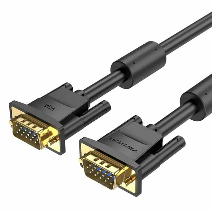 Кабел Vention DAEBH, от VGA(м) към VGA(м), 2m, черен, позлатени конектори