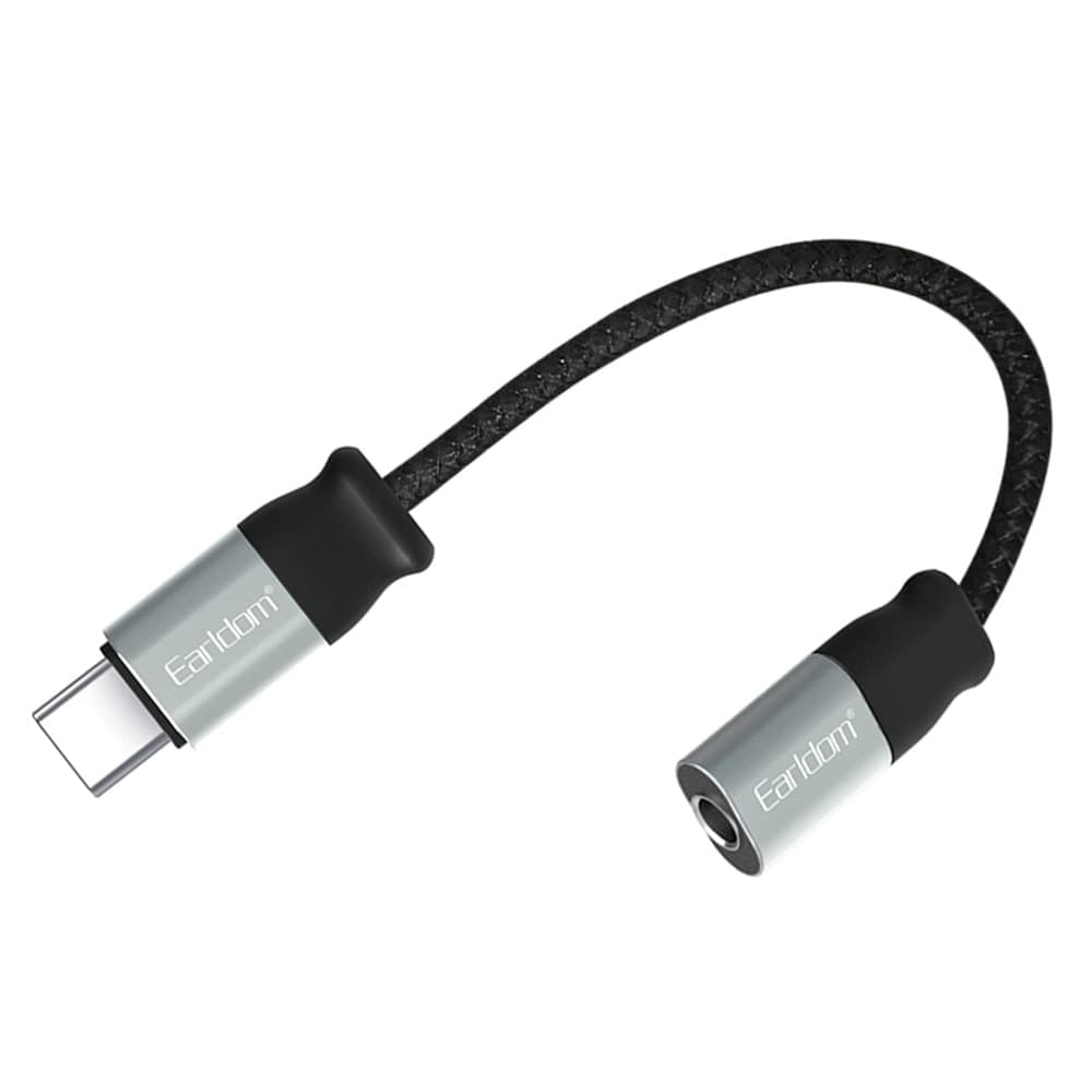 Преходник Earldom ET-OT51, от USB-C(м) към AUX(ж), 0.15m, черен