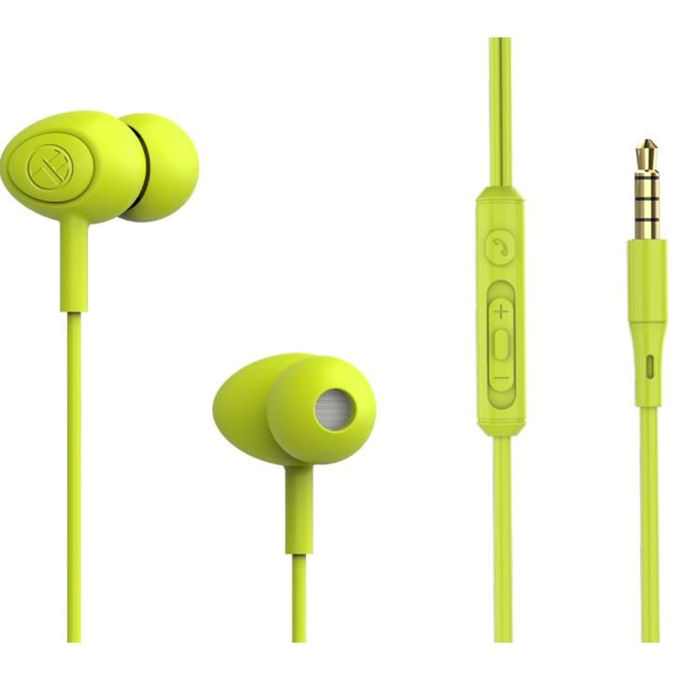 Слушалки Tellur Gamma Green, микрофон, тип "тапи", AUX, зелени