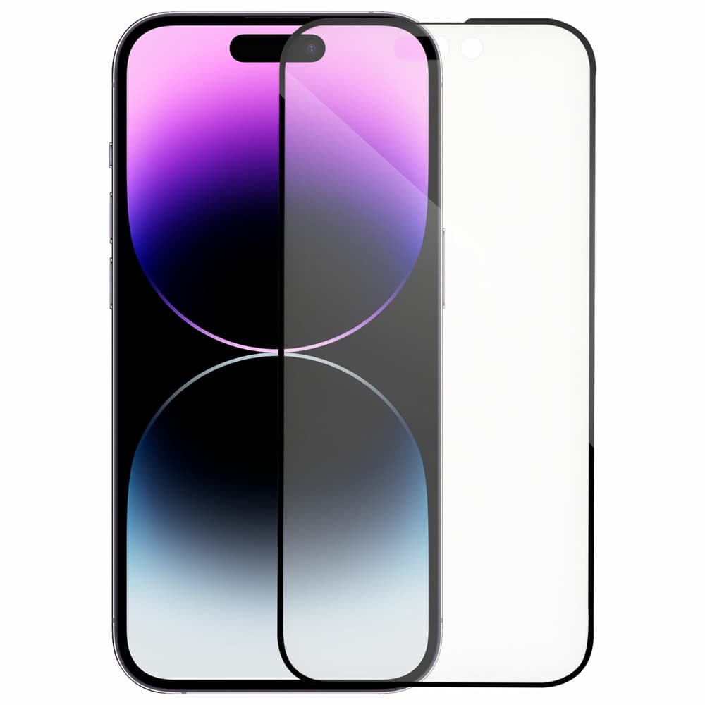 Протектор от закалено стъкло /Tempered Glass/ DeTech 3D Full Glue, 0.3mm, за Apple iPhone 14, черен