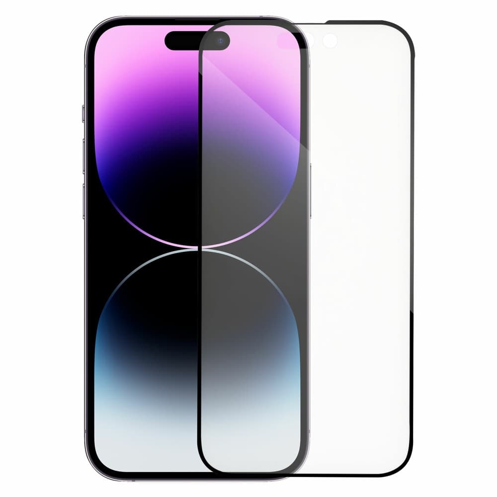 Протектор от закалено стъкло /Tempered Glass/ DeTech 5D Full Glue, 0.3mm, за Apple iPhone 14 Pro, черен