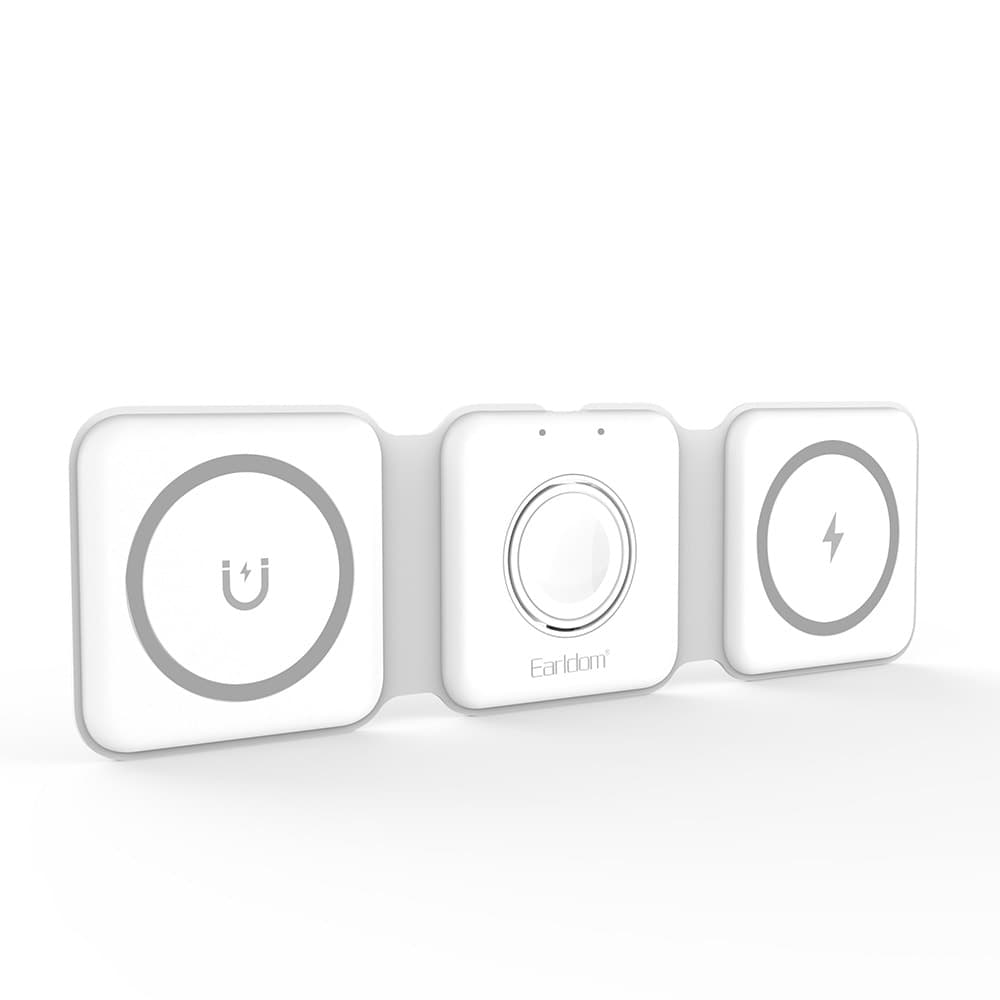 Зарядно устройство Earldom ET-WC20, от USB C(ж) към безжично зареждане, 12V/2.0A, бяло
