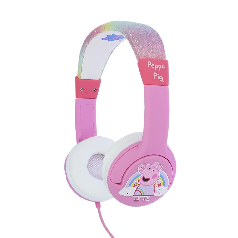 Слушалки OTL Rainbow Peppa, детски, AUX, розови