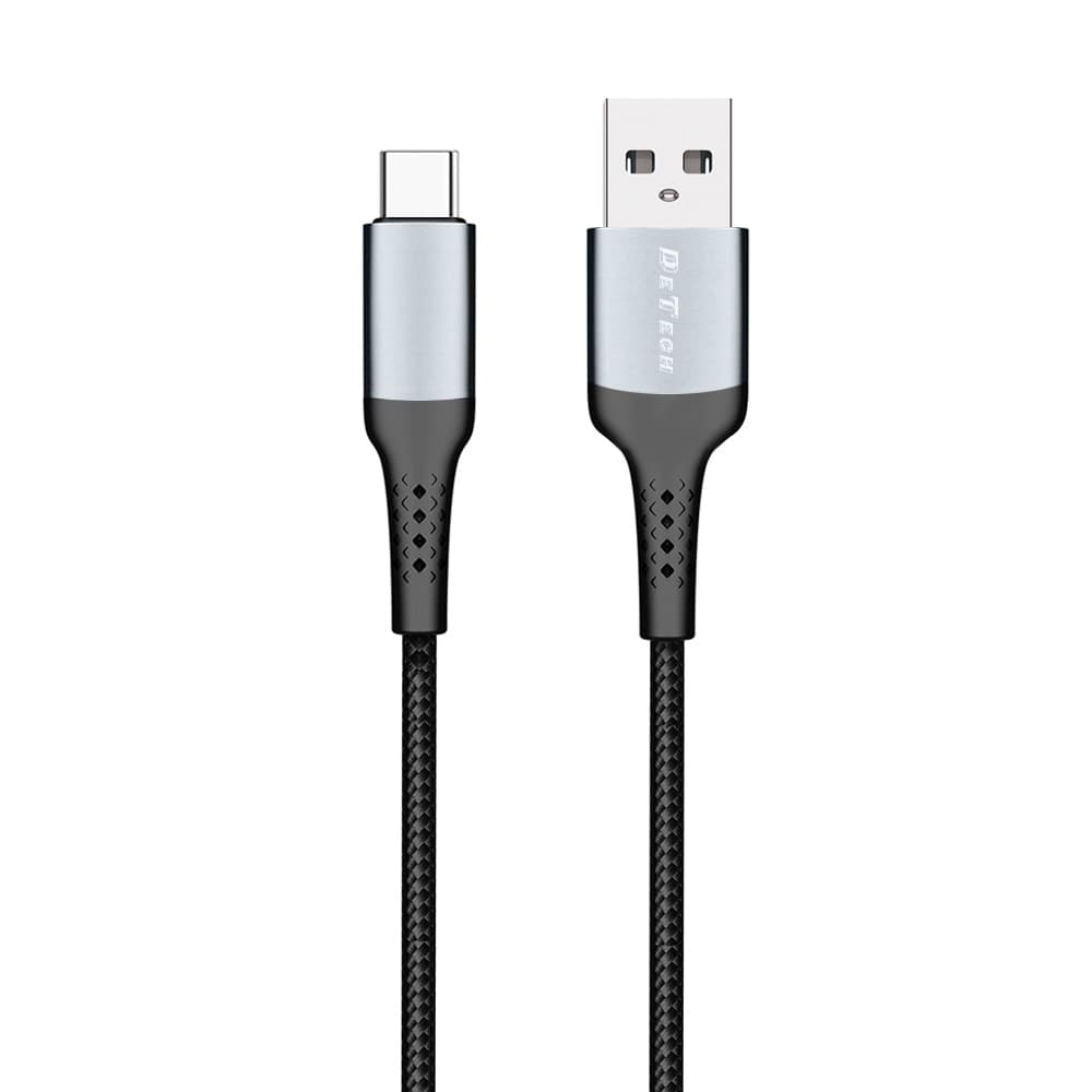 Кабел DeTech, от USB A(м) към USB C(м), 3m, черен