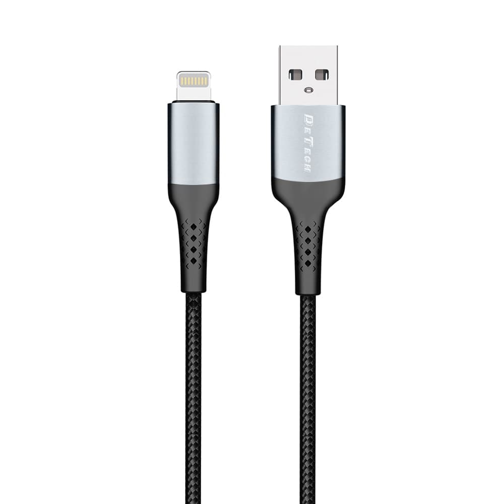 Кабел DeTech, USB A(м) към Lightning(м), 3m, черен