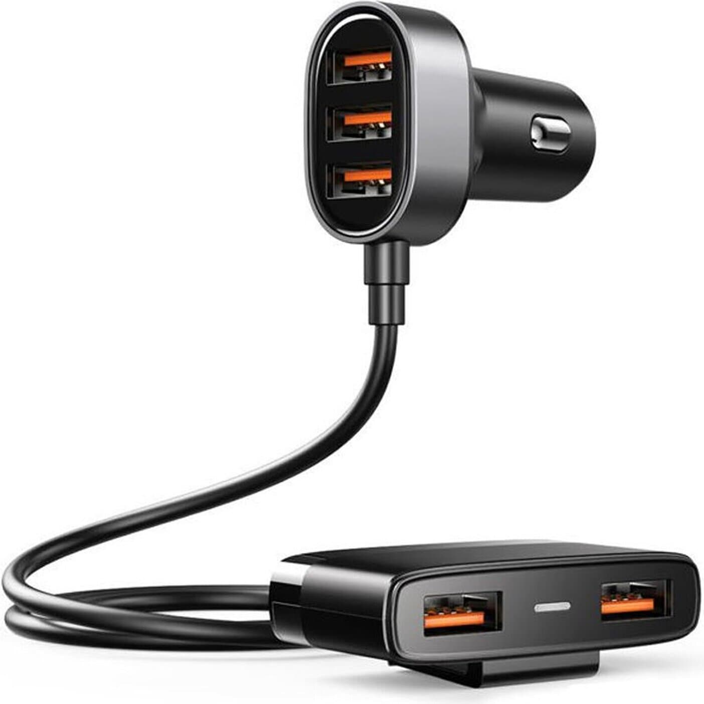 Зарядно за кола с 5xUSB-A порта за смартфони, таблети и мобилни устройства - Joyroom Multi 5 Port USB-A Car Charger 31W (черен)