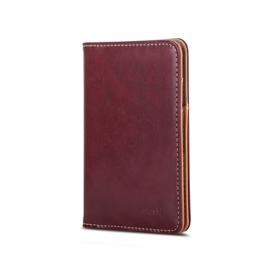 Стилен калъф за паспорт от веган кожа - Moshi Passport Holder (бургунди)