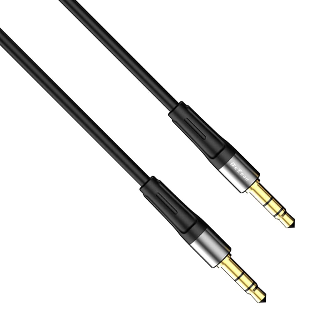 Кабел DeTech DE-13AUX, от Jack(м), 3.5mm TRS към Jack(м), 3.5mm TRS, 1m, черен