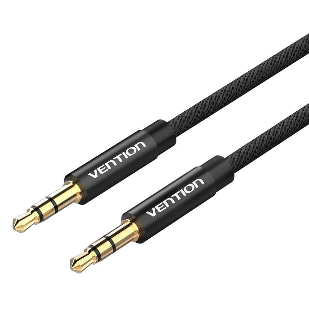 Кабел Vention BAGBD, от 3.5mm жак(м) към 3.5mm жак(м), 0.5m, черен, екраниран