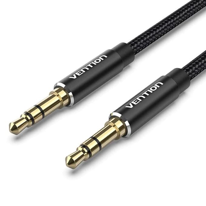 Кабел Vention BAWBG, от 3.5mm жак(м) към 3.5mm жак(м), 1.5m, черен, екраниран
