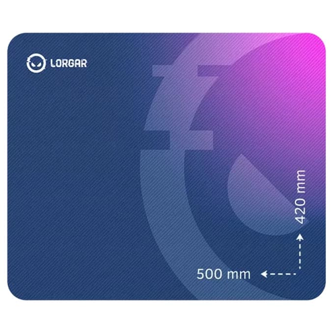 Подложка за мишка Lorgar Main 135, гейминг, лилава, 500 x 420 x 3 мм